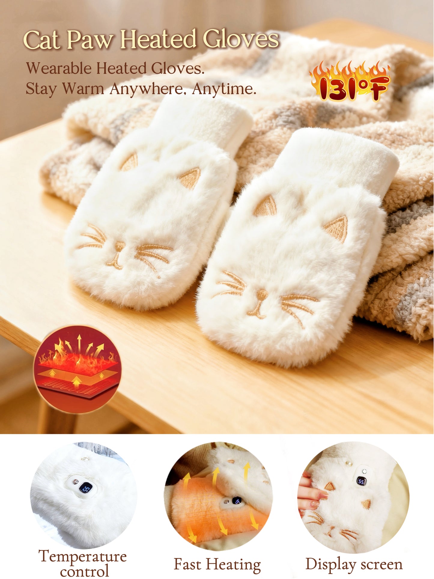 Cat Paw Heated Gloves